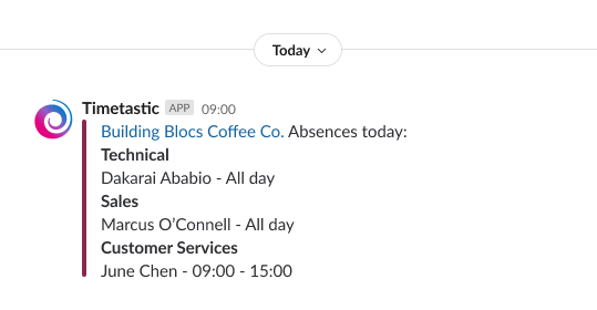 Daily summary in Slack